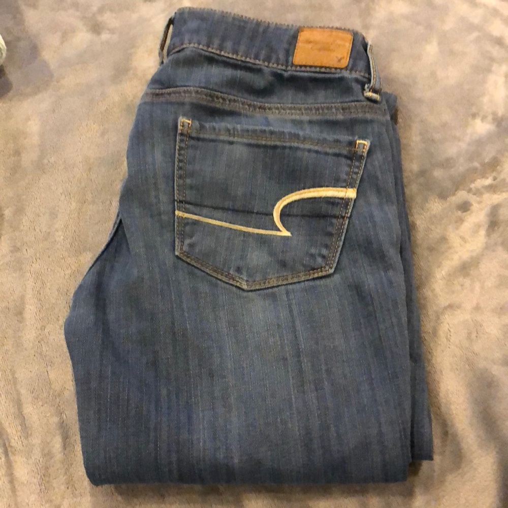 American Eagle Medium Wash Skinny Jeans 2 Long